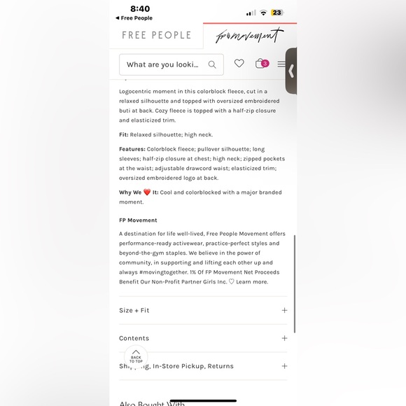 NWT FREE PEOPLE MOVEMENT Mountain High Logo Half Zip Fleece | Mauve/Twig $198 - Picture 5 of 9